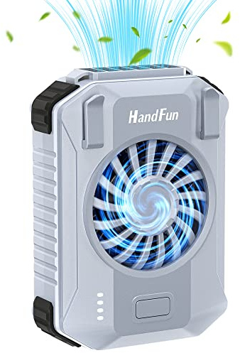 10000mAh Portable Waist Fan - 3 Speeds Strong Airflow Portable Fan Rechargeable, Hands-Free Hanging Neck Fan, Wearable Personal Clip on Shirt Belt Fans for Outdoor, Jobsite, Farms, Traveling, Fishing