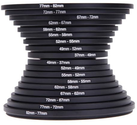 KIXZSAZ 18pcs Kameraobjektiv Up Down Step Rings Set Professional Connect Part Filter Adapter Kameras Zubehör Fotografie Zubehör