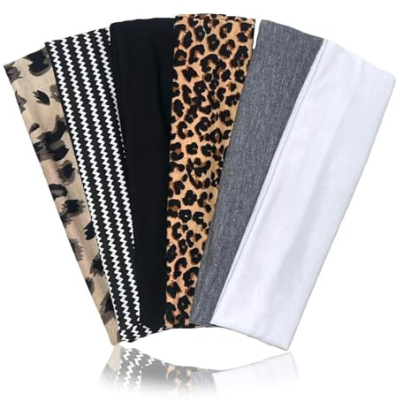 RUISPEED Haarband Damen Leopard, 6er Set Rutschfeste Elastische Stirnbänder für Sport & Alltag – Stylische Haarschmuck für Frauen & Unisex-Nutzer