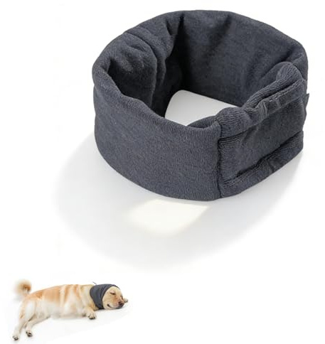 1 Pièce Cache Oreille Chien Réglable, Snood Chien Chaude en Hiver Confortable, Protege Oreille pour Chien, Capuchon Apaisant Anti-Vent, Gris (M)