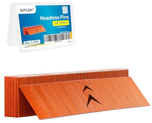 SITLDY Lot de 3 000 clous sans tête de calibre 23 pour cloueuse pneumatique ou électrique 23GA 0,95 cm de long
