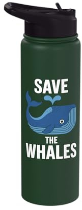 Earth Day Save The Whales Kids Teachers Stainless Steel Insulated Water Bottle