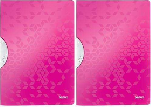 Leitz WOW ColorClip Klemmmappe (A4, PP) pink metallic (Packung mit 2)