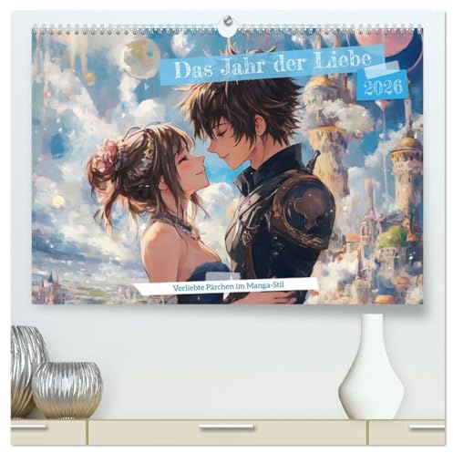 Das Jahr der Liebe: Verliebte Pärchen im Manga-Stil (hochwertiger Premium Wandkalender 2026 DIN A2 quer), Kunstdruck in Hochglanz: Ein ganzes Jahr ... und Manga vereinen möchten (CALVENDO Orte)