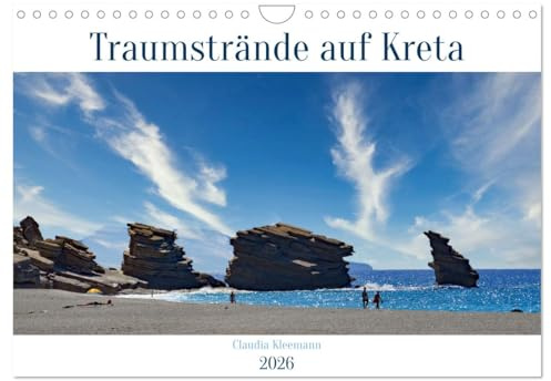Traumstrände auf Kreta (Wandkalender 2026 DIN A4 quer), CALVENDO Monatskalender: Faszinierende Strandabschnitte an der Küste Kretas (CALVENDO Natur)