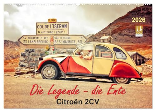 Die Legende - die Ente, Citroën 2CV (Wandkalender 2026 DIN A2 quer), CALVENDO Monatskalender: Von der Bauernkutsche zum Kultobjekt. (CALVENDO Mobilitaet)