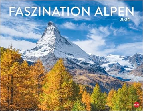 Faszination Alpen Posterkalender 2024. Traumhafte Berg-Panoramen in einem Wandkalender. Dekorativer Poster-Kalender mit Monatskalendarium.