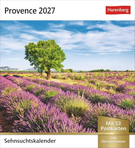 Provence Sehnsuchtskalender 2027 - Wochenkalender mit 53 Postkarten: Foto-Kalender zum Aufstellen, mit 53 Motiven zum Sammeln und Verschicken. Dekorativer Tischkalender 2027. Auch zum Aufhängen