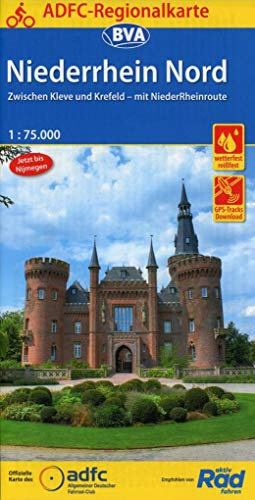 ADFC-Regionalkarte Niederrhein Nord mit Tagestouren-Vorschlägen, 1:75.000, reiß- und wetterfest, GPS-Tracks Download: Zwischen Kleve und Krefeld - mit ... bis Nijmegen (ADFC-Regionalkarte 1:75000)