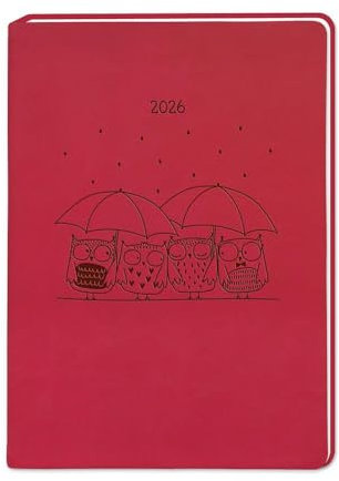 Terminplaner Lederlook 2026 Rot: Terminplaner Lederlook A6