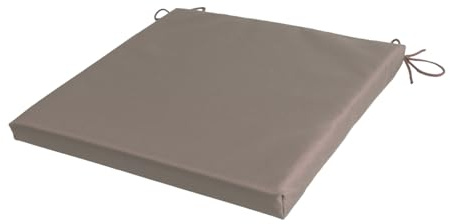 SOFTILLO Patio Chair Cushion with Seat Ties - Indoor and Outdoor Furniture Seating - Water-Resistant Polyester - Kitchen Dining, Lawn & Garden - 36 x 36 cm - Khaki