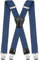 Decalen Hosenträger für Herren Breit 4 cm mit sehr Starken 4 Metall Clip Lang Einheitsgröße für Männer und Damen Einstellbar und Elastisch X Style (Blau)