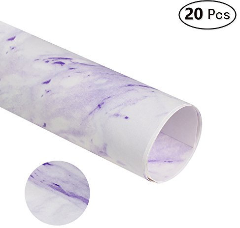 Zhi Jin Marmor Geschenkpapier Art Wasserdicht Flower Verpackung Papier Set für Urlaub Hochzeit 20 Blatt/Pack