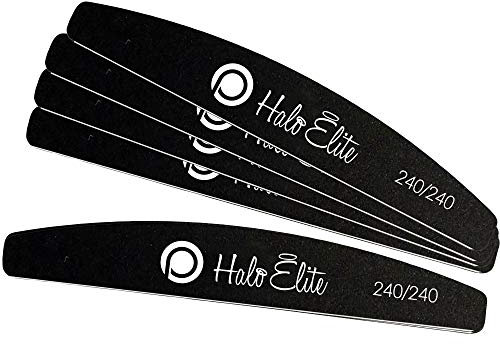 Pure Nails Halo Elite Black Moon Nail Foam Files - 240/240 Grit (Pack Of 5)