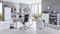 BMG-Moebel.de Büromöbel komplett Set Arbeitszimmer Office Edition in Lichtgrau/Weiß Hochglanz (Set 7)