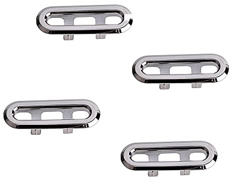 Lot de 4 anneaux de trop-plein ronds en chrome pour lavabo de salle de bain, évier de salle de bain, évier et cuisine