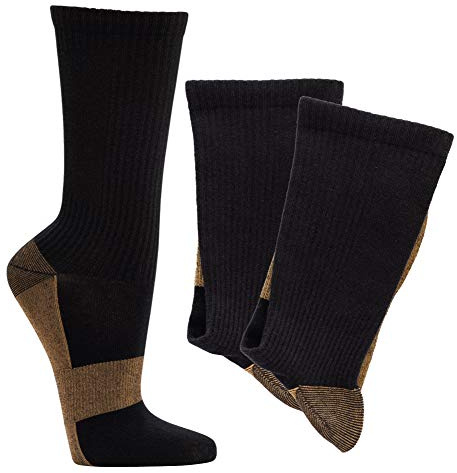 2 Paar Kompressionssocken mit KUPFER Stützstrümpfe Kompressionsstrümpfe Socken (43-46)