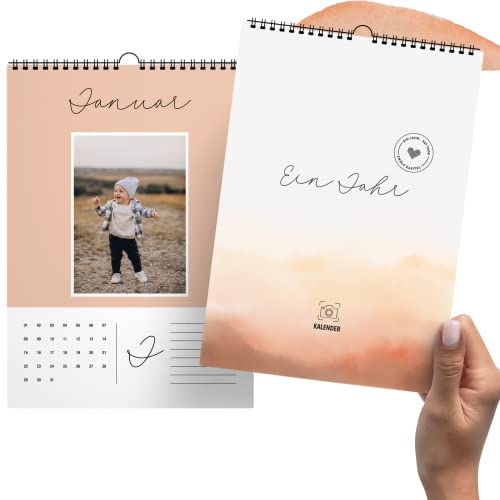 heaven+paper A4 Fotokalender immerwährend, jahresunabhängig ohne Jahr zum selbstgestalten Wandkalender im eleganten Design, modern & schick ideal zum verschenken (DESERT)
