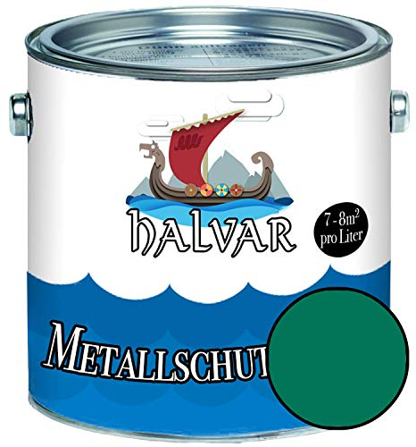 Halvar Metallschutzlack GLÄNZEND Grün RAL 6000-6037 Metallfarbe besonders robuster Kunstharzlack Wetterbeständig & perfekter Langzeitschutz Metall (10 L, RAL 6016 Türkisgrün)