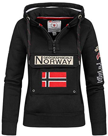 Geographical Norway GYMCLASS Lady – Damen-Sweatshirt, Kapuze, Känguru-Taschen, lässig, langärmlig, warm – Hoodie Top Sport