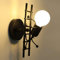 KAWELL Humanoid Kreative Wandleuchte Innen Wandlampe Modern Kerze Wandleuchte Art Deco Max 60W E27 Basis Eisen Halter für Schlafzimmer, Kinderzimmer, Wohnzimmer, Treppe, Flur, Restaurant, Schwarz