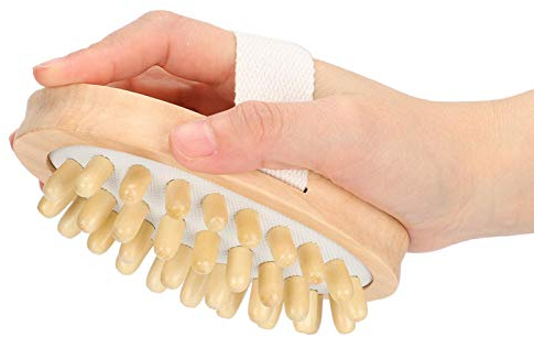Brosse de massage Masseur en bois naturel Brosse pour le corps Scrubber Hair Scalp Spa Bath Massage pour éliminer les toxines de la peau morte Cellulite, traitement, améliore les fonctions lymphatique