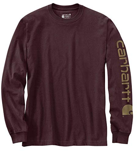 Carhartt T-shirt graphique à manches longues à manches longues et coupe décontractée T-shirt Homme, rouge, M