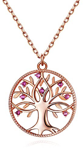 kanisee Collana Donna Albero Della Vita Gioielli Donna in Argento 925, Idee Regalo Originale per Donna Mamma Compleanno Anniversario Festa Della Mamma San Valentino Regali Natale
