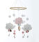 Baby Windspiel Krippe mit Filzbällen 3D Wolken Mobile Bettglocke Babybett hängende Spiel Mobile für Kinderzimmer Kinder Bett Dekor (Rosa)