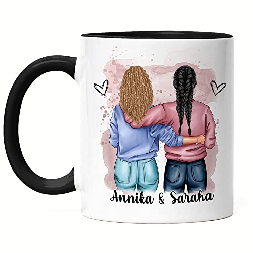 Kiddle-Design Meilleure amie Tasse Noire Personnalisée Nom Cadeau Anniversaire Amitié Meilleure amie Cadeau à personnaliser