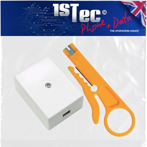 1STec BT78A 2, 3 or 4 Pair Telephone Cable Internal use IDC Punch Down Junction Box for Joining or Repairing CW1308 to Dropwire CW1412 Down Lead CAT5 CAT6 CAT7 Network (BT 78 A, White)