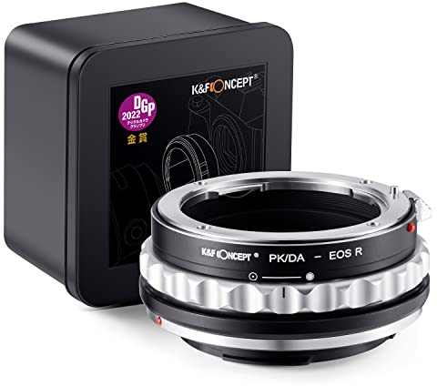 K&F Concept Lens Mount Adapter PK/DA-EOS R Manual Focus Kompatibel mit Pentax K Mount (PK/DA) DSLR-Objektiv an Canon EOS R Mount Kameragehäuse