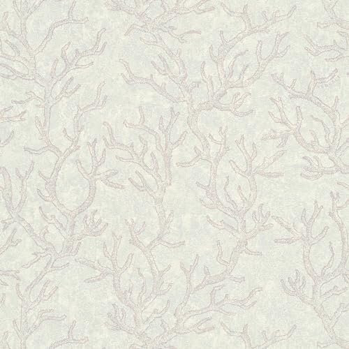 Profhome Natur Tapete 344974-GU Vliestapete grau melonen-gelb lila 0,70 m x 10,05 m / 7,035 m2