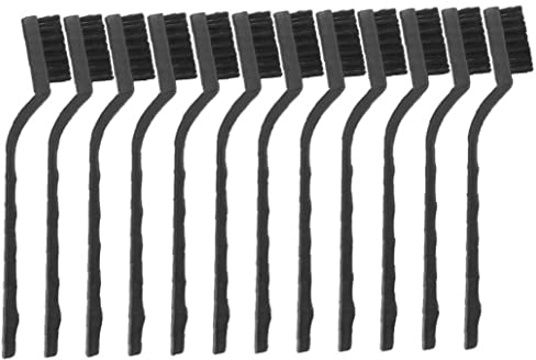 Bemvp 12pcs Mini Nylon Wire Brush Scrapers Cleaning Brush Wire Brush Mini Remove Rust Brush Clean Tools