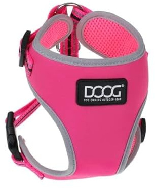 DOOG – Neoflex Hunde-Softgeschirr Lady (Neon) – Schnelltrocknend, wasserfreundlich und verstellbar für optimalen Sitz – Ideal für Strandspaziergänge und aktive Outdoor-Hunde – Extra klein