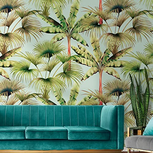 A.S. Création Livingwalls Travel Styles Vliestapete - Tropische Tapete in Blau und Grün - stylische Wandtapete für verschiedene Räume in 1,59 m x 2,80 m