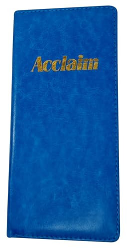 Acclaim Rigid Lawn Bowls Bowling Scorecard Holder Lightly Padded Synthetic Grain Leather Look Finish 23 cm x 11 cm with Spring Clip & Pen Loop (Blue)