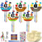 Meanju Piratenschiff Bastelset 10 Stück, Windspiel Bastelset Kinder mit Pinsel/Edelsteinaufkleber, Piratenschiffe zum Aufstellen, DIY Bastelset Holz Windspiel, Piraten Kindergeburtstag