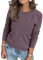 Arach&Cloz Pullover Damen Frühling Herbst Winter Strickpullover Elegant Rundhals Pulli Langarm Tops Sweatshirt (Gray Purple,M)