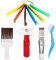 5pcs Air Conditioner Fin Cleaner Set, Including 3 Different Air Conditioner Fin Combs Condenser Fin Straighteners 2 Different Brushes Stainless Steel Brushes Condenser Coil Repair Clean Tool