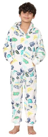 A2Z Kids Level Up Print Onesie Pyjama Sets - E.Soft 930 Level Up Cream._9-10
