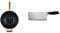 Bundle of Ken Hom Carbon Steel Non-Stick Wok, 35cm, Classic, Stir-Fry Pan, Wooden Handle, Flat Base Ken Hom KH511 Stainless Steel Cleaver Knife ,18 cm/7in