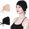 Hijab Kopftuch,Damen Frauen Undercap Hijab Unterschal Hijab Islamische Muslimische Unterschal Hijab Closure Solid Color Unter Schal Hijab Kopfbedeckung Chemo Kopftuch Schlafmütze (Schwarz+Beige)