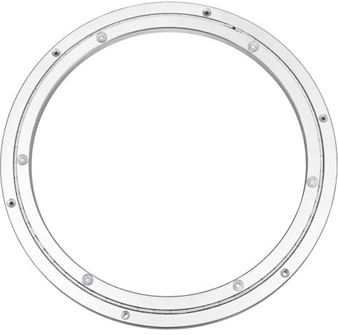 QUARKZMAN Cuscinetti Piano Girevole Alluminio Cuscinetti per Piatto Rotante Metallo Piastra Girevole 24 Pollici Mute per Tavolo da Pranzo Vetrina Espositiva Argento