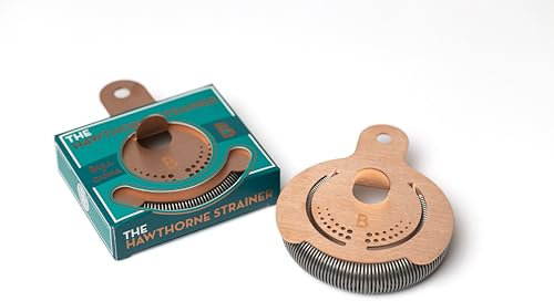 Bull in China Hawthorne Colador, hecho en Estados Unidos, colador de cóctel, colador de bar, herramientas profesionales de bar, ideal para todas las cocteleras (cobre sólido)