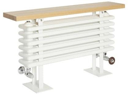 Milano Windsor White Cast Iron Style Horizontal Radiator with Effect Seat - 480mm x 850mm