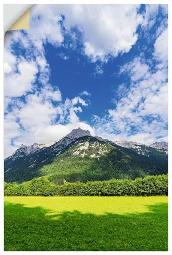 ARTland Wanddeko Wandtattoo selbstklebende Vinylfolie 60x90 cm Landschaften Natur Idyll Wiese Berge Karwendel Alpen Bayern U4ZI