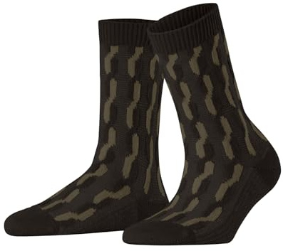 FALKE Damen Tress Lock Socken atmungsaktive klimaregulierende geruchshemmende nachhaltige Wolle Kaschmir gemustert 1 Paar | Cosy Wool mit modischem Design
