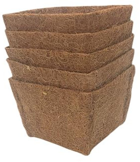Flexibel gestaltbare Pflanzkörbe (18 x 18 x 12 cm) für Gartenteiche: mit und ohne Kokos-Einlegematte erhältlich. Ideal für Seerosen und andere Teichpflanzen (5 Einlegematten)