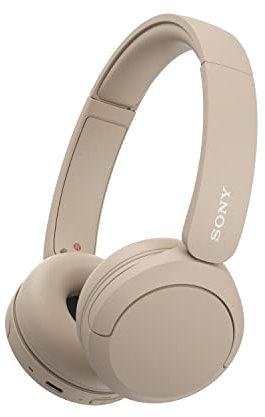 Sony WH-CH520 Wireless Bluetooth On-Ear Headphones, Sound, Lightweight Design, Up to 50hr Battery Life, Quick Charge, EQ, Clear Call Quality, iOS & Android - Beige (Renewed)